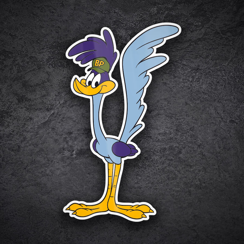 Car & Motorbike Stickers: Road Runner with BP Cap