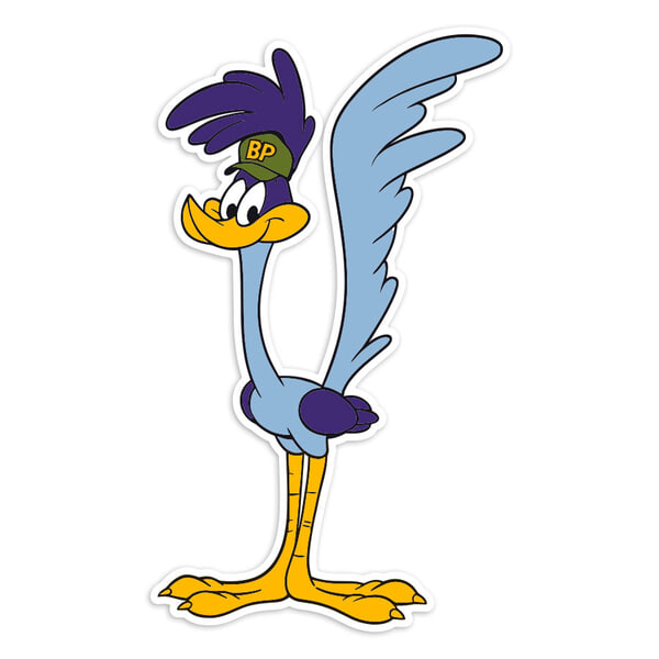 Car & Motorbike Stickers: Road Runner with BP Cap