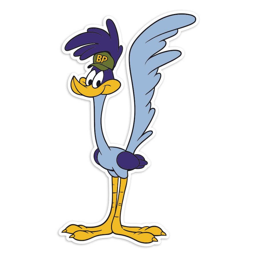 Car & Motorbike Stickers: Road Runner with BP Cap
