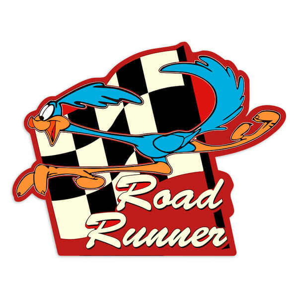 Car & Motorbike Stickers: Road Runner Left Flag
