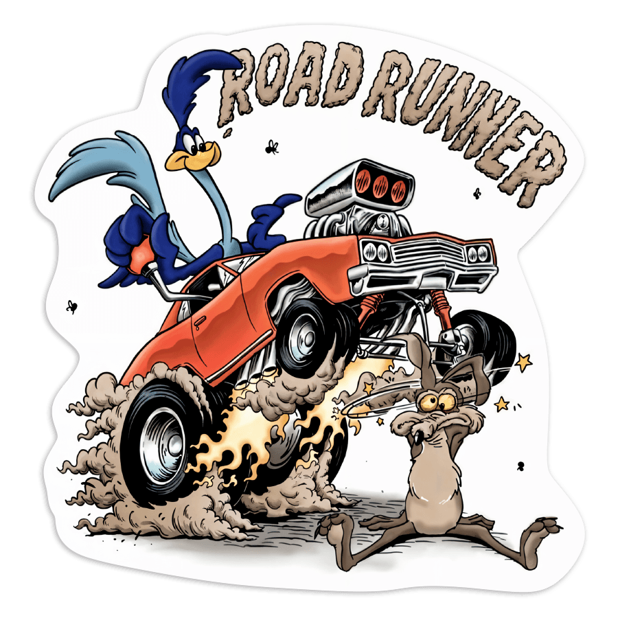 thumbnail image 2 of Road Runner 'Beep' Decal - USA V8 Hot Rod Old School Retro Sticker (2 Pack) #256 2 of 6