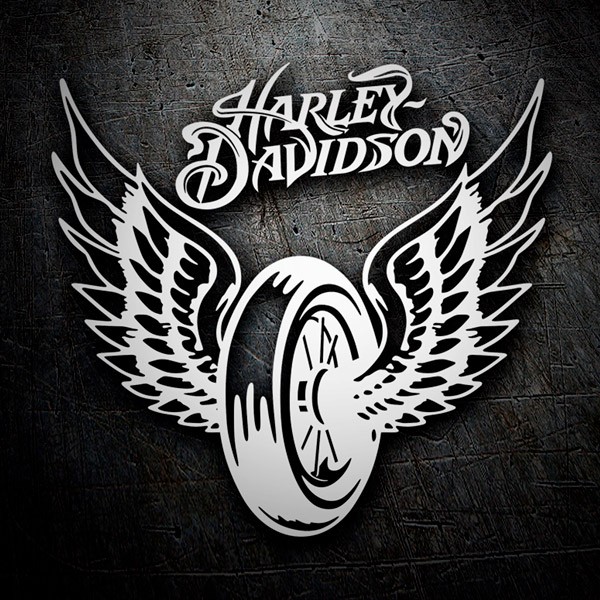Car & Motorbike Stickers: Harley Davidson, Wheel with Wings