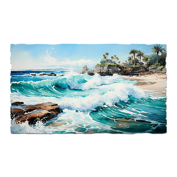 Wall Stickers: Coastal waves beach