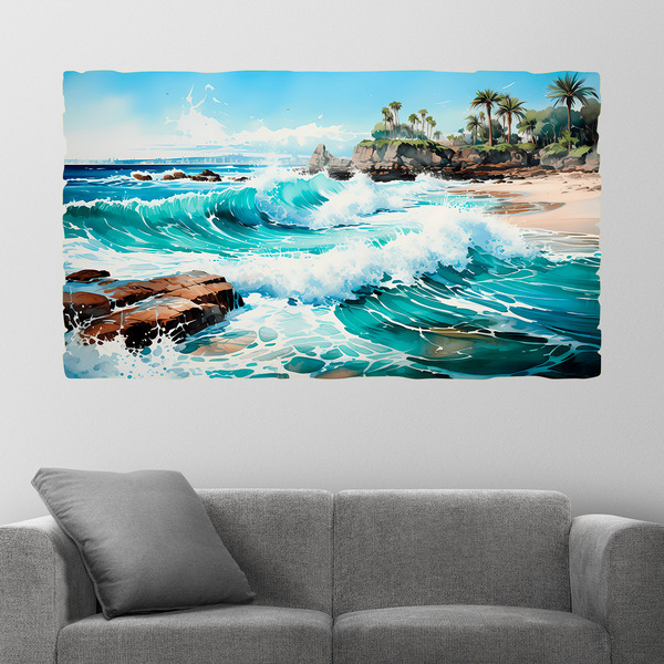 Wall Stickers: Coastal waves beach