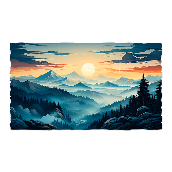 Wall Stickers: Nordic Forest Sunset