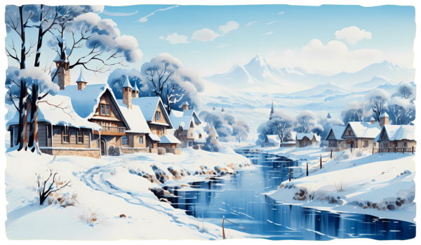 Wall Stickers: Winter Cabins