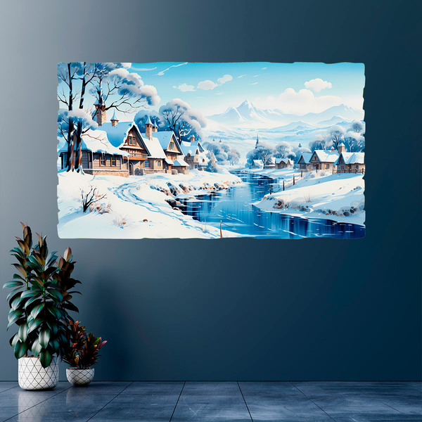 Wall Stickers: Winter Cabins