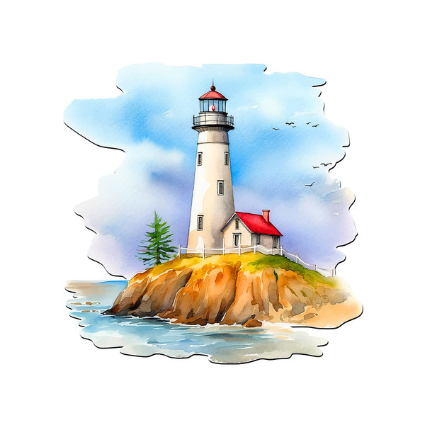 Wall Stickers: Watercolor lighthouse