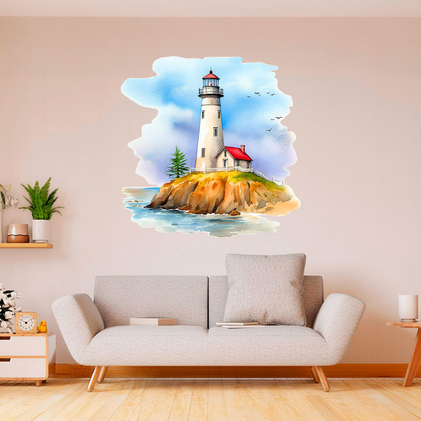 Wall Stickers: Watercolor lighthouse