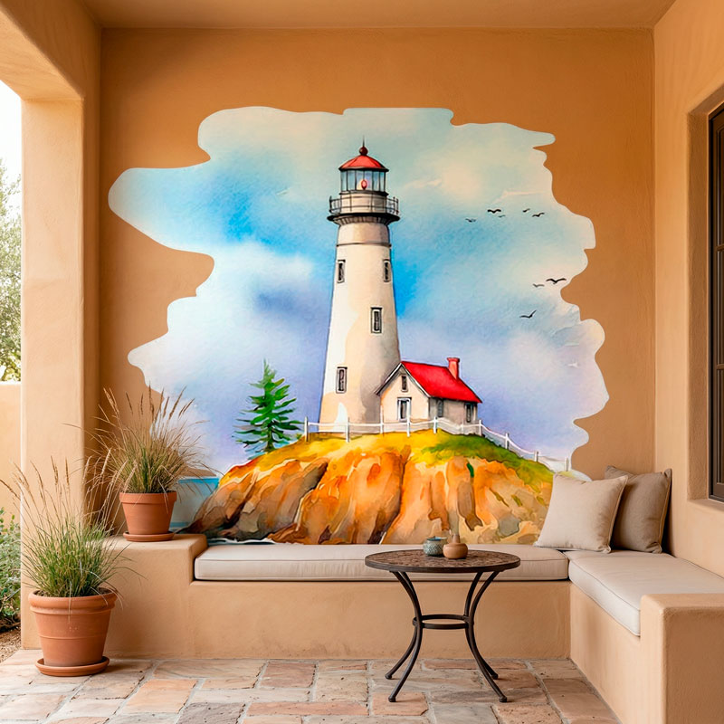 Watercolor lighthouse 3/8