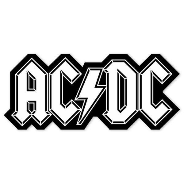 Car & Motorbike Stickers: ACDC black and white
