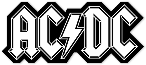 Car & Motorbike Stickers: ACDC with Lightning Between Letters