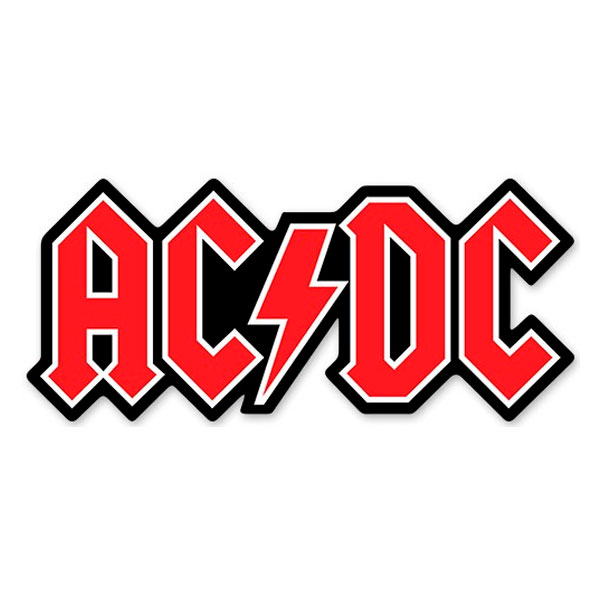 Car & Motorbike Stickers: AC/DC Red with Lightning