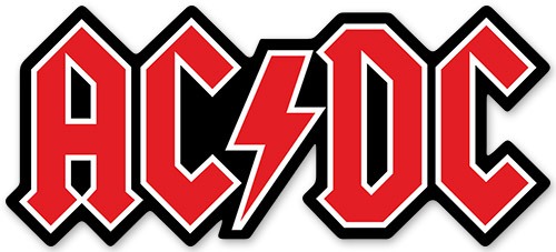 Car & Motorbike Stickers: AC/DC Red with Lightning