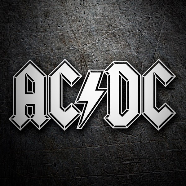 Car & Motorbike Stickers: AC/DC with Lightning Between Letters