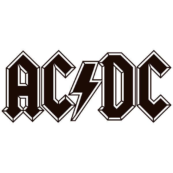 Car & Motorbike Stickers: AC/DC with Lightning Between Letters