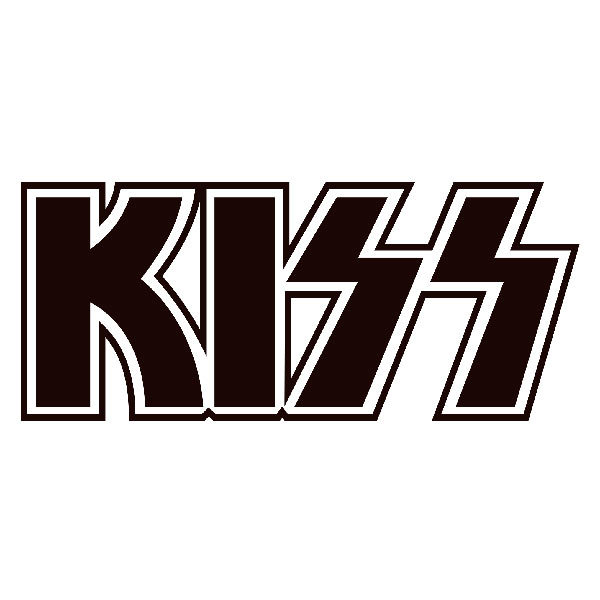 Car & Motorbike Stickers: Kiss Logo in Angular Shape