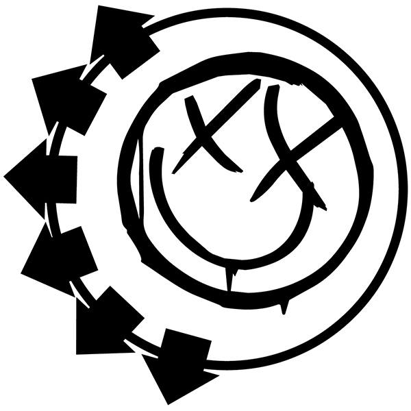 Car & Motorbike Stickers: Blink 182 Logo with Smiley Face