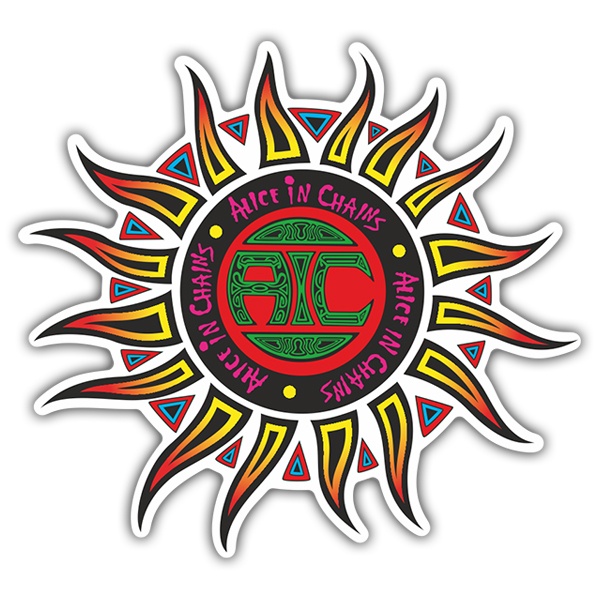 Car & Motorbike Stickers: Alice In Chains Logo with Rays
