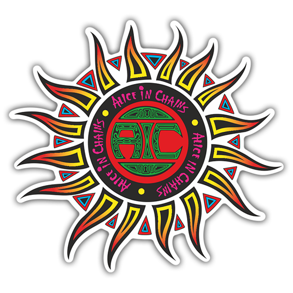 Car & Motorbike Stickers: Alice In Chains Logo with Rays