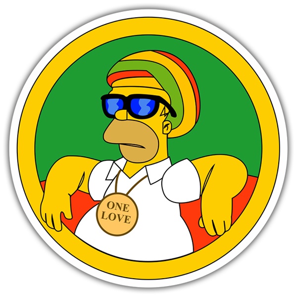 Car & Motorbike Stickers: Homer Simpson Reggae 