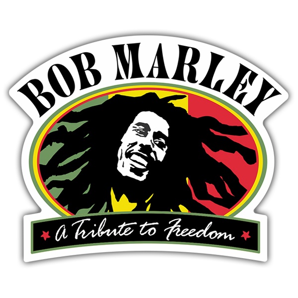 Car & Motorbike Stickers: Bob Marley Tribute with Oval Design