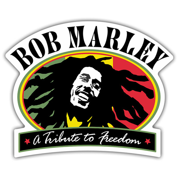 Car & Motorbike Stickers: Bob Marley Tribute with Oval Design