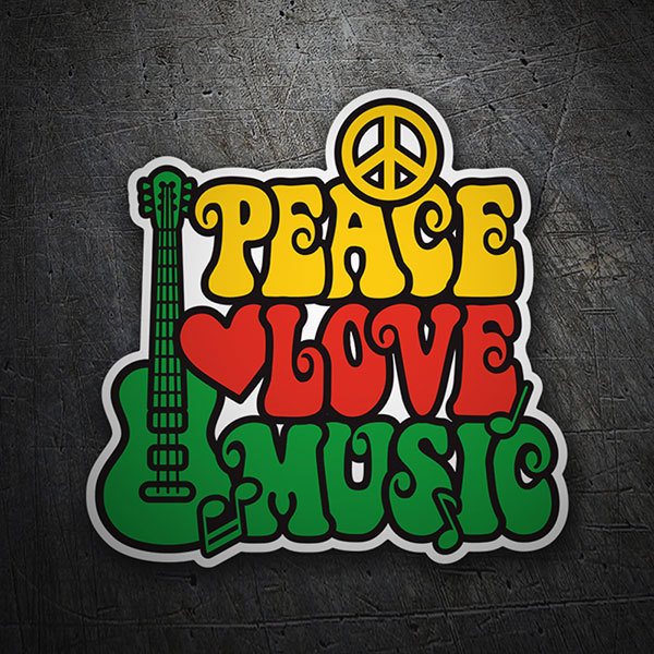 Car & Motorbike Stickers: Peace Love Music