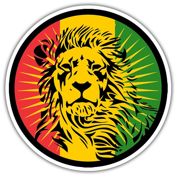 Car & Motorbike Stickers: Lion of Judah with Lightning Background