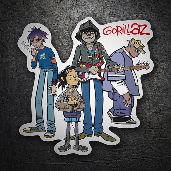 Car & Motorbike Stickers: Vertical Design of Gorillaz Characters