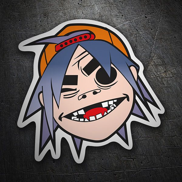 Car & Motorbike Stickers: Gorillaz 2-D with Cap and Cheeky Expression