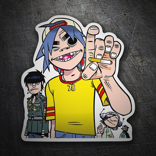 Car & Motorbike Stickers: Gorillaz Provoking with Characters in Dynamic