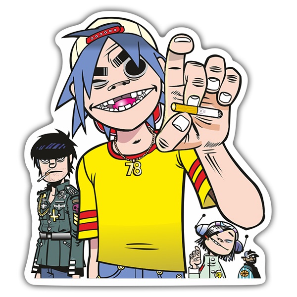 Car & Motorbike Stickers: Gorillaz Provoking with Characters in Dynamic