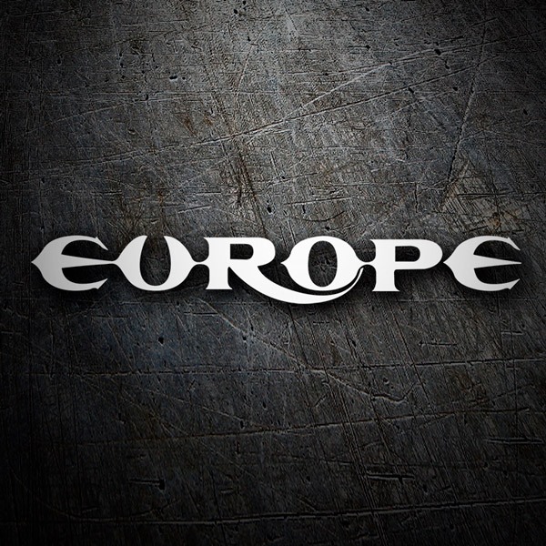 Car & Motorbike Stickers: EUROPE with Wide Letters and Curved Details