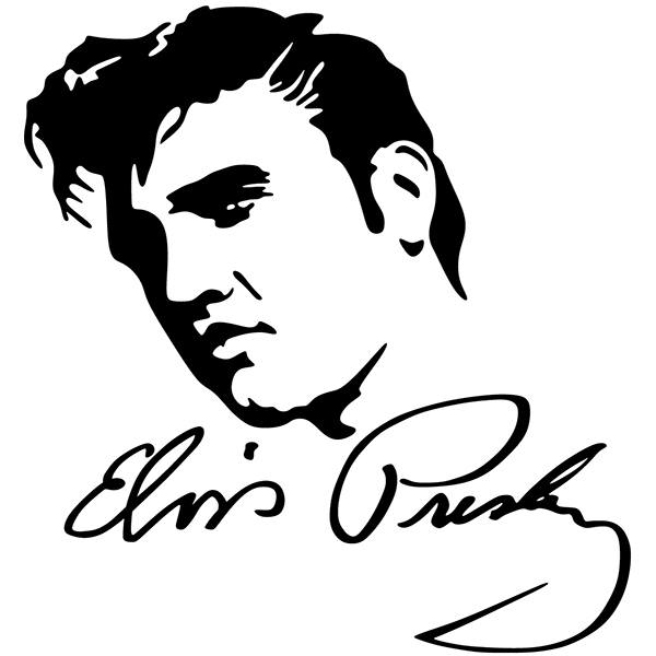 Car & Motorbike Stickers: Elvis Presley Photo with Autograph