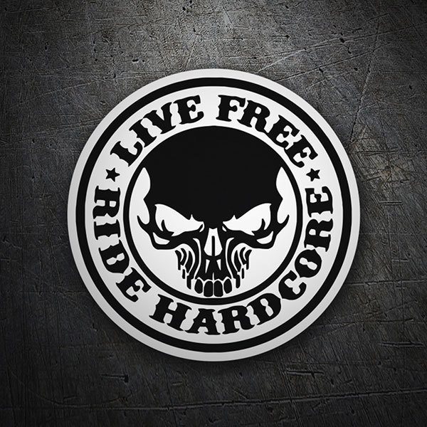 Car & Motorbike Stickers: Live Free Ride Hardcore