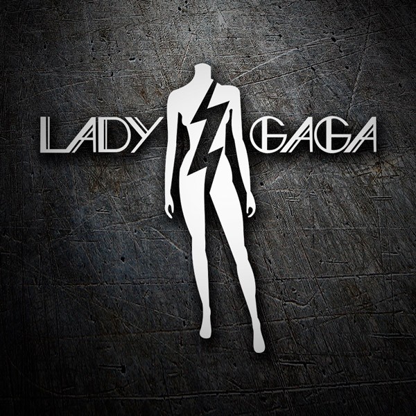 Car & Motorbike Stickers: Musical Silhouette of Lady Gaga with Central Light