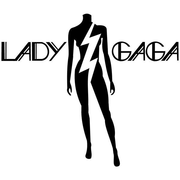 Car & Motorbike Stickers: Musical Silhouette of Lady Gaga with Central Light