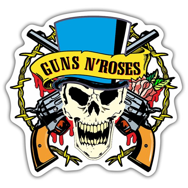 Car & Motorbike Stickers: Guns N' Roses Skull Colour