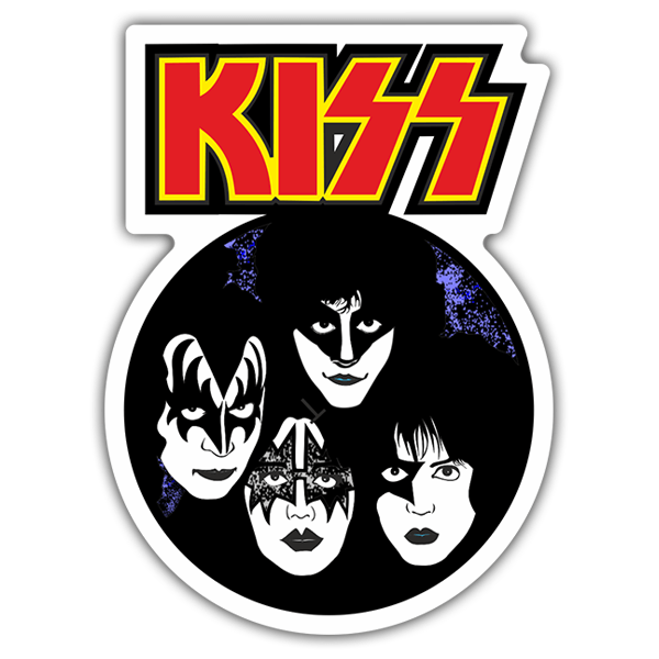 Car & Motorbike Stickers: KISS Logo with Band Members