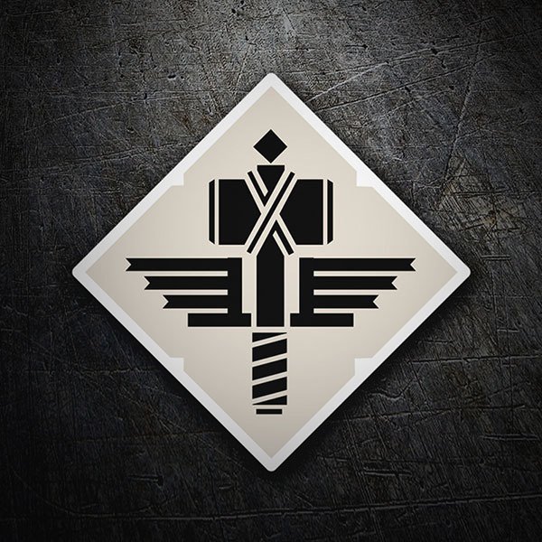 Car & Motorbike Stickers: Manowar Shield with Hammer and Wings