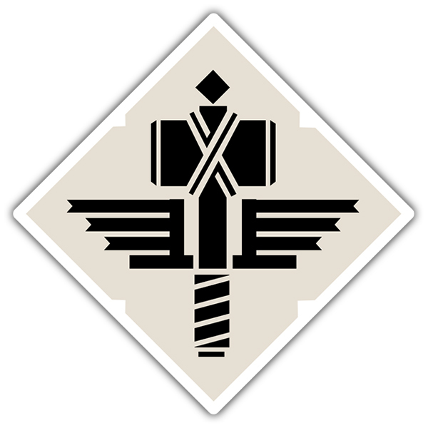 Car & Motorbike Stickers: Manowar Shield with Hammer and Wings
