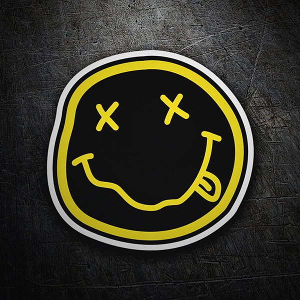 Car & Motorbike Stickers: Drunk Smiley Nirvana Black