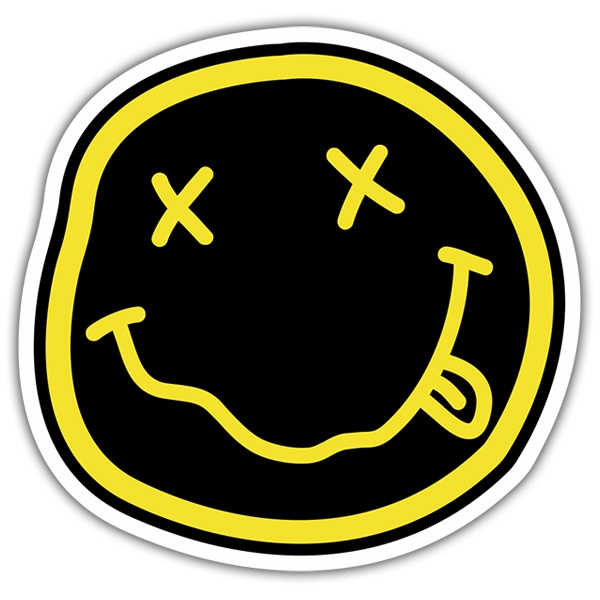 Car & Motorbike Stickers: Drunk Smiley Nirvana Black