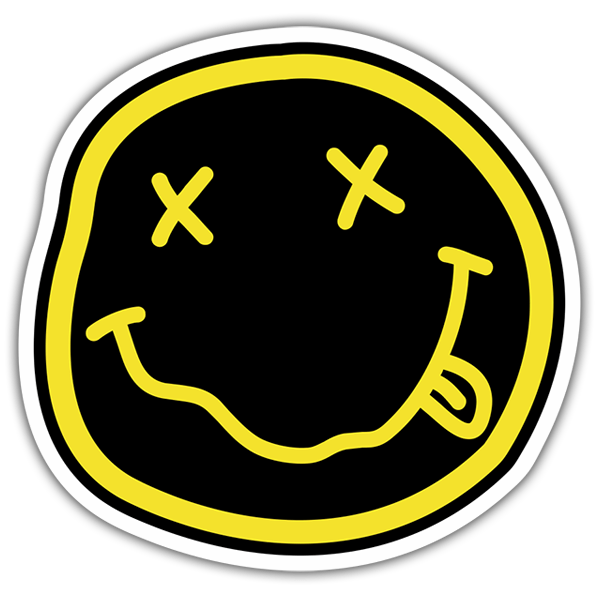 Car & Motorbike Stickers: Drunk Smiley Nirvana Black