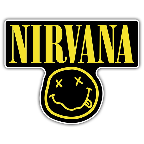 Car & Motorbike Stickers: Nirvana and Smiley Drunk Black