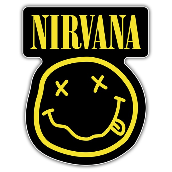 Car & Motorbike Stickers: Nirvana with Smiley Drunk Black