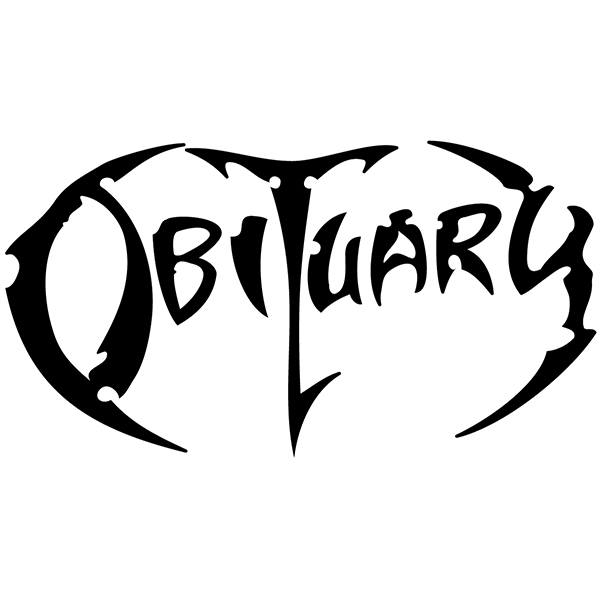 Car & Motorbike Stickers: OBITUARY with Gothic Typography