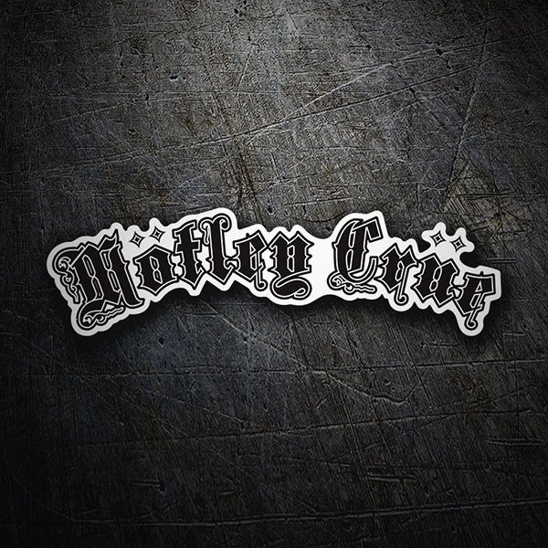 Car & Motorbike Stickers: M&ouml;tley Cr&uuml;e with Curved Text