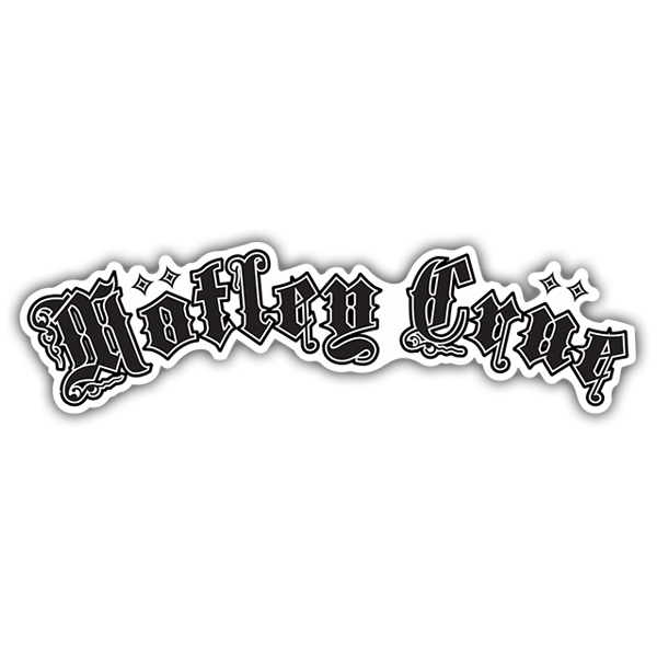 Car & Motorbike Stickers: M&ouml;tley Cr&uuml;e with Curved Text